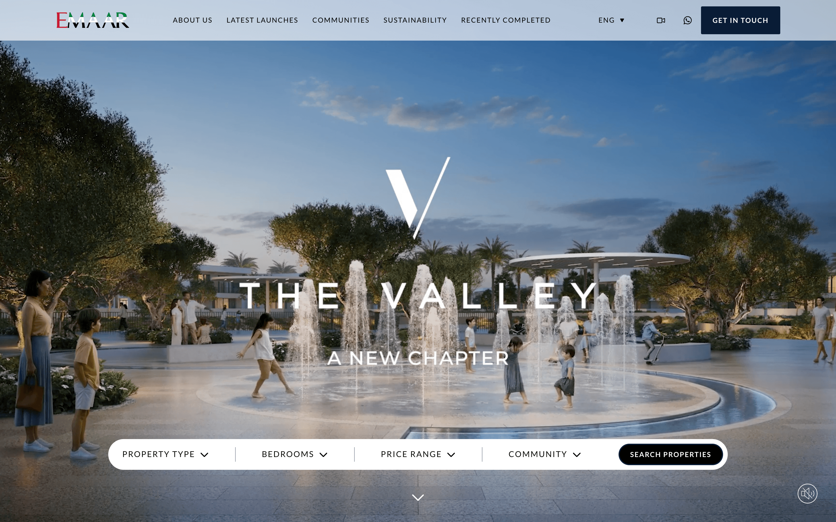 Emaar.com desktop interface