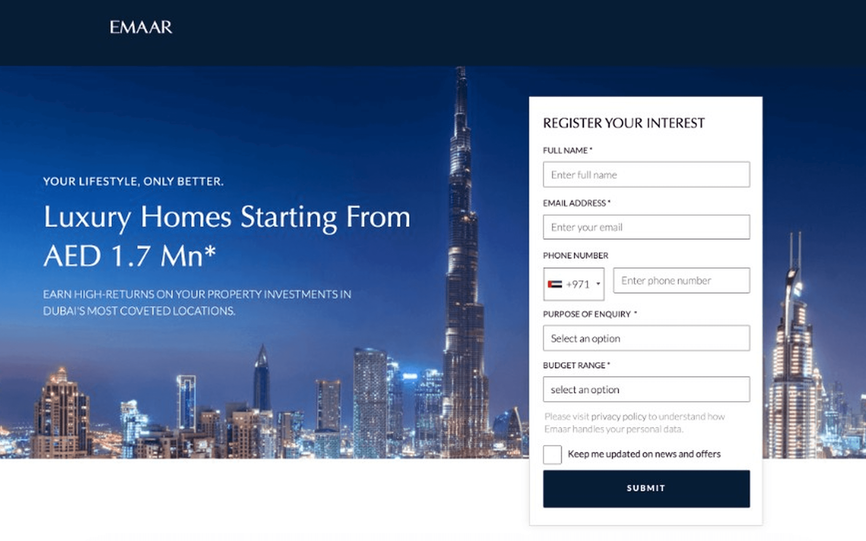 Emaar One desktop interface